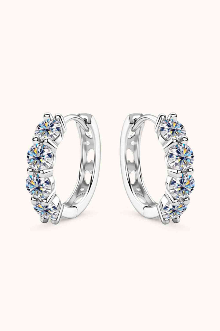 2.4 Carat Moissanite Huggie Earrings