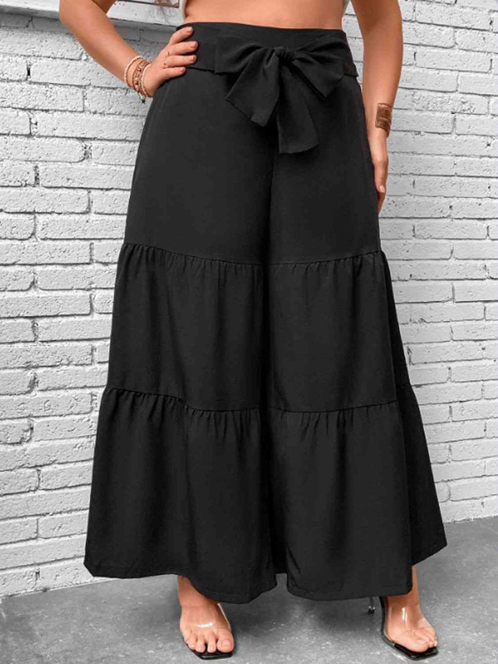 Plus Size Tiered Wide Leg Pants