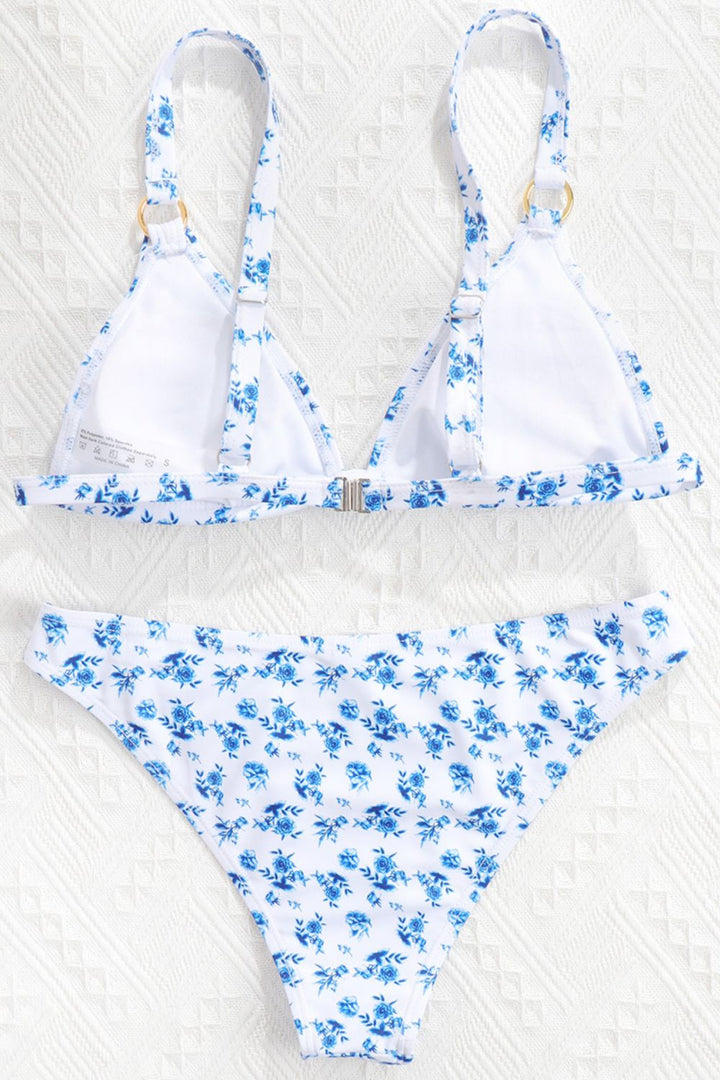 Floral Ring Detail Bikini Set