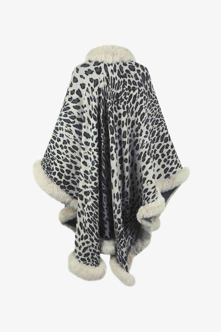 Leopard Open Front Poncho