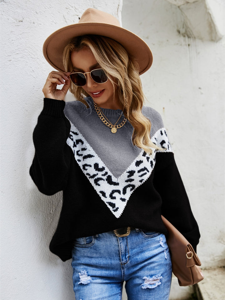 Leopard Round Neck Sweater