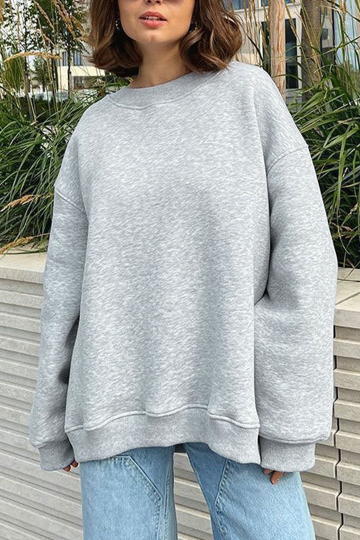 Oversize Round Neck Dropped Shoulder Sweatshirt