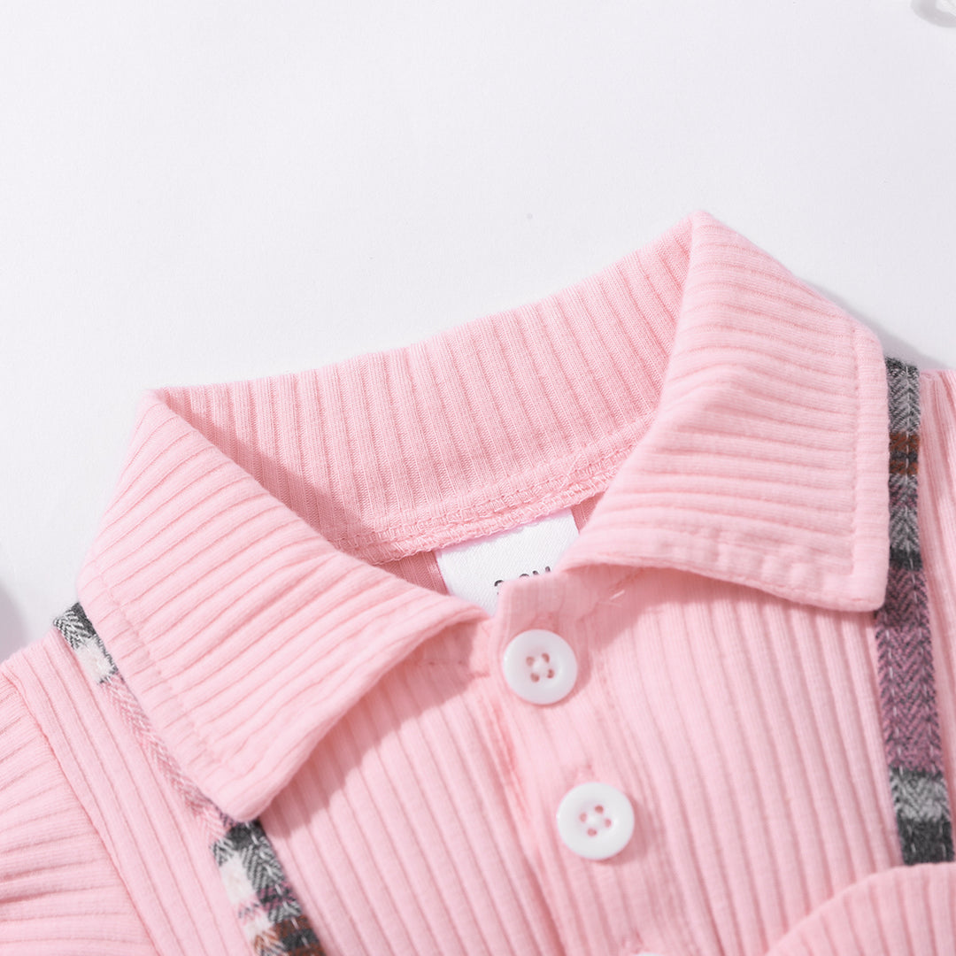 Baby Girl Plaid Collared Bow Detail Dress