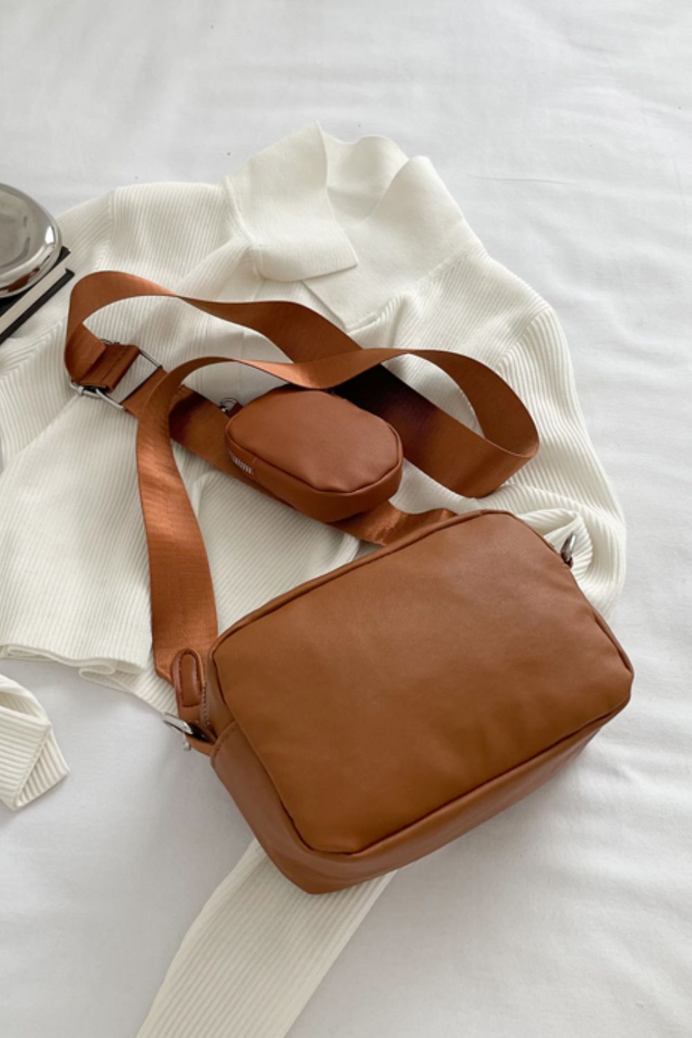 Adored PU Leather Shoulder Bag with Small Purse